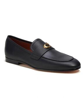 NIB COACH Sculpt C Black Leather Loafers Size 8